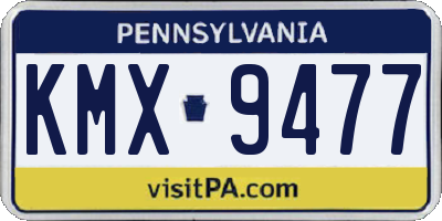 PA license plate KMX9477