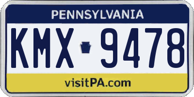 PA license plate KMX9478