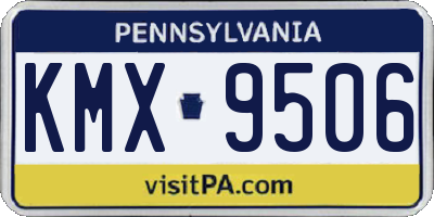PA license plate KMX9506