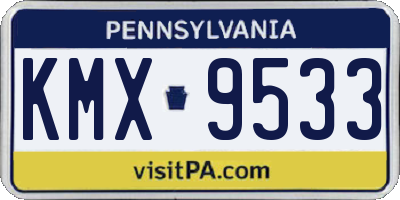 PA license plate KMX9533