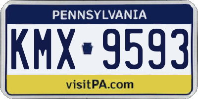 PA license plate KMX9593