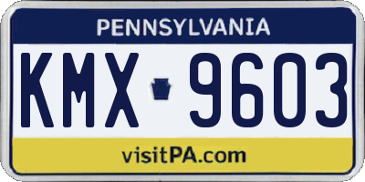 PA license plate KMX9603