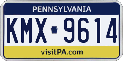 PA license plate KMX9614