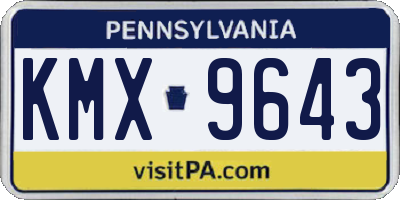 PA license plate KMX9643