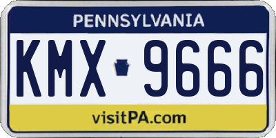 PA license plate KMX9666