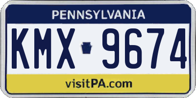 PA license plate KMX9674