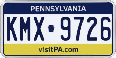 PA license plate KMX9726