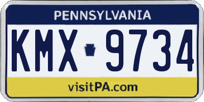 PA license plate KMX9734