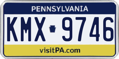 PA license plate KMX9746