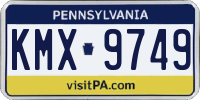 PA license plate KMX9749