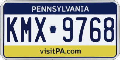 PA license plate KMX9768