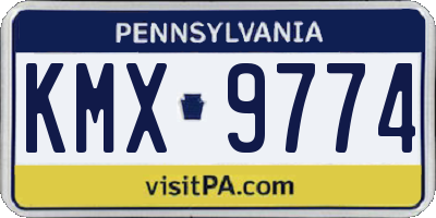 PA license plate KMX9774