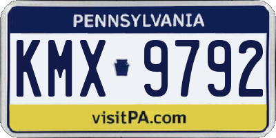 PA license plate KMX9792