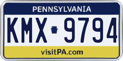 PA license plate KMX9794