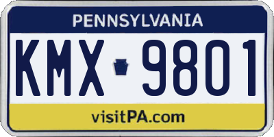 PA license plate KMX9801