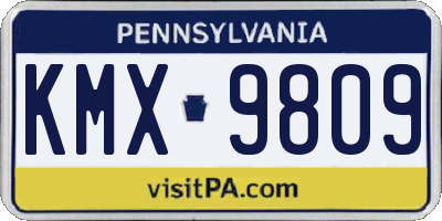 PA license plate KMX9809