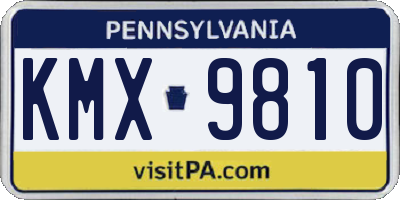 PA license plate KMX9810