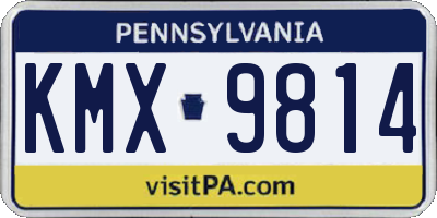 PA license plate KMX9814