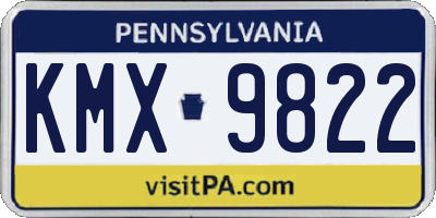 PA license plate KMX9822