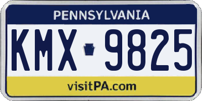 PA license plate KMX9825