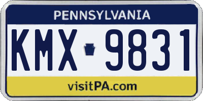 PA license plate KMX9831