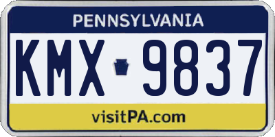 PA license plate KMX9837