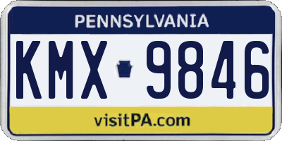 PA license plate KMX9846