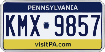 PA license plate KMX9857