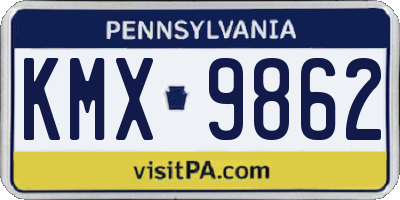 PA license plate KMX9862