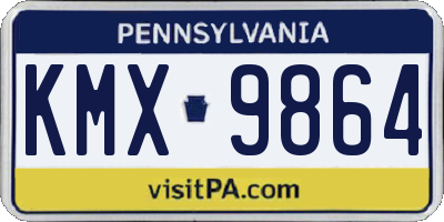 PA license plate KMX9864