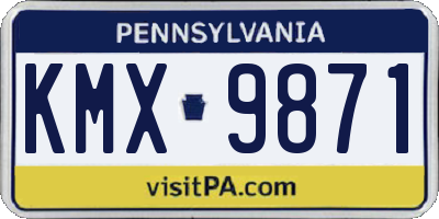 PA license plate KMX9871