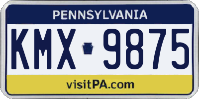 PA license plate KMX9875