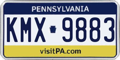 PA license plate KMX9883