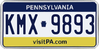 PA license plate KMX9893
