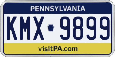 PA license plate KMX9899