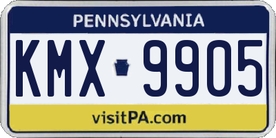 PA license plate KMX9905