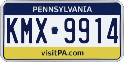 PA license plate KMX9914