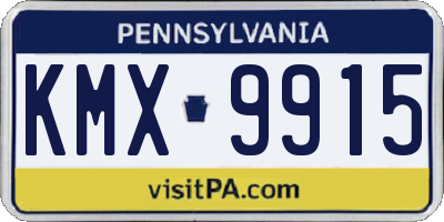 PA license plate KMX9915