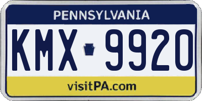 PA license plate KMX9920