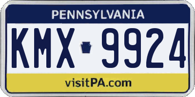 PA license plate KMX9924