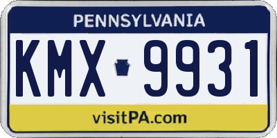 PA license plate KMX9931