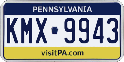PA license plate KMX9943