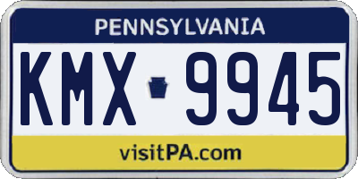 PA license plate KMX9945