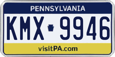 PA license plate KMX9946
