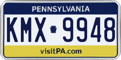 PA license plate KMX9948