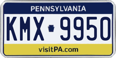 PA license plate KMX9950