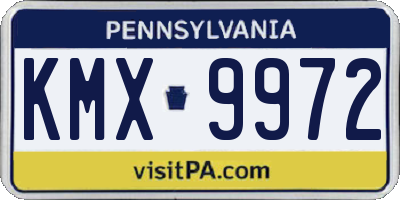 PA license plate KMX9972