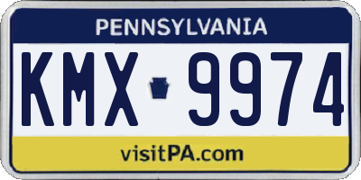 PA license plate KMX9974