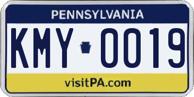 PA license plate KMY0019