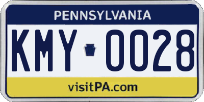 PA license plate KMY0028